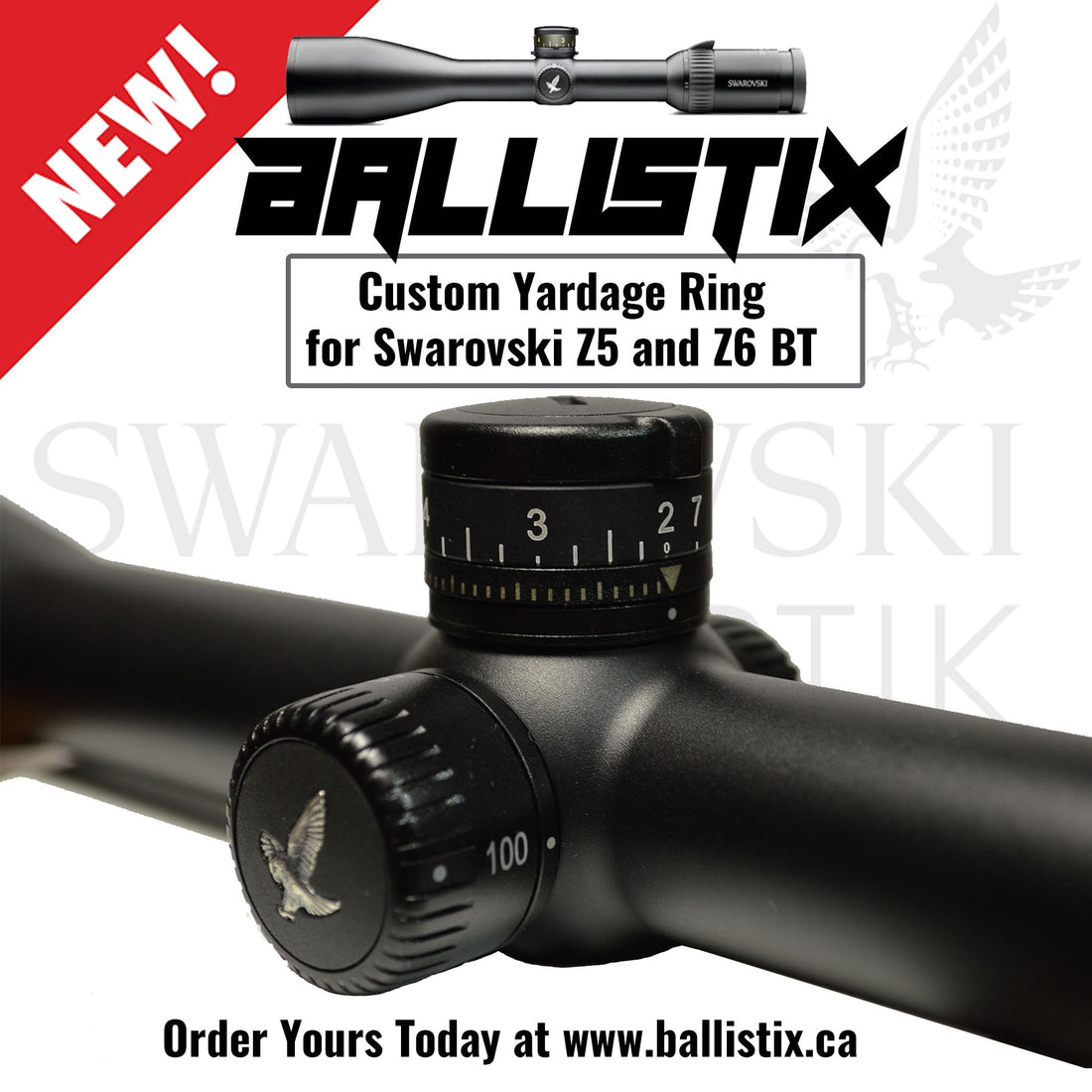 Yardage Ring for Swarovski Z5/Z6 BT Turrets: Precision at 25-Yard Increments